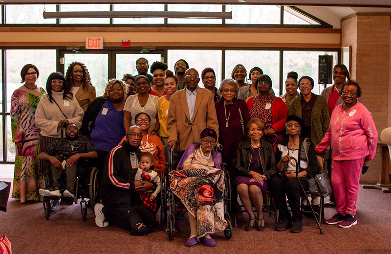 group photo celebrating Mrs. Gross' 100th Birthday